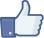 The thumbs up facebook like icon
